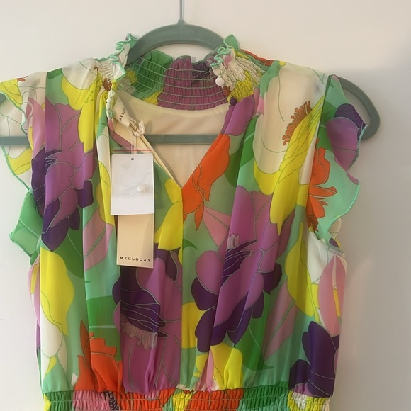 NWT Smocked Mock Neck Tiered Maxi Dress - Picture 4 of 5